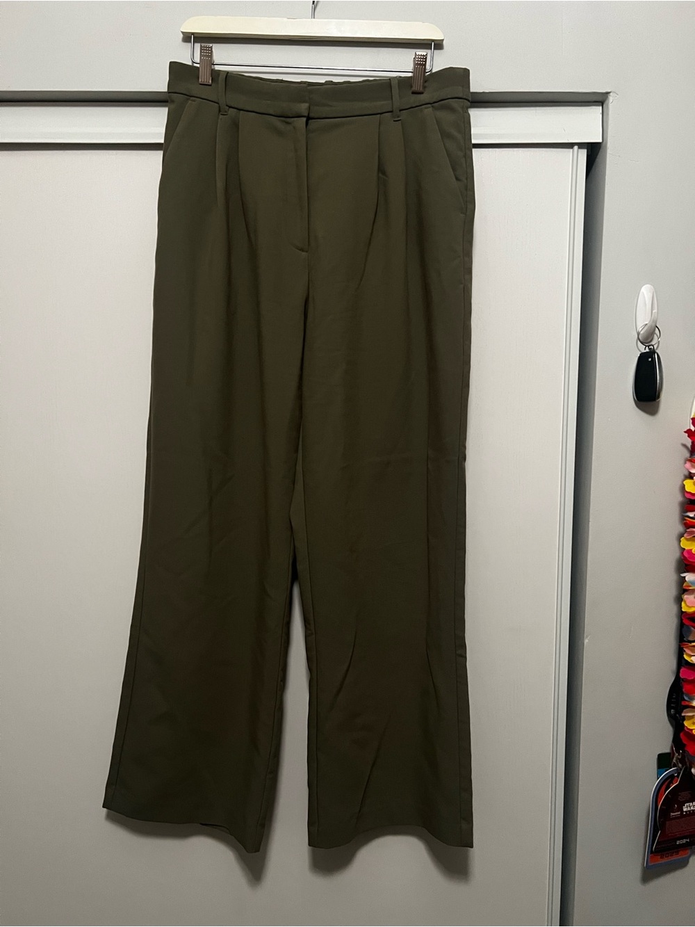 Abercrombie & Fitch Olive Green Wide-Leg Women's Pants